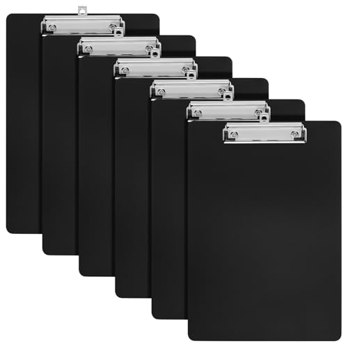 7 Stück Klemmbrett A4, Clipboard A4 Klemmbrettmappe mit Clip, Kunststoff Klemmbretter, Schreibbrett Zwischenablage Schreibblock für Büromaterial, Schwarz von Bnnrjia