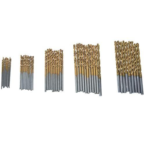Bntaomle Bohrer-Set, titanbeschichtet, Hochgeschwindigkeitsstahl, 1/1,5/2/2,5/3 mm, 50 Stück Bntaomle Bohrer-Set, titanbeschichtet, Hochgeschwindigkeitsstahl, 1/1,5/2/2,5/3 mm, 50 Stück von Bntaomle