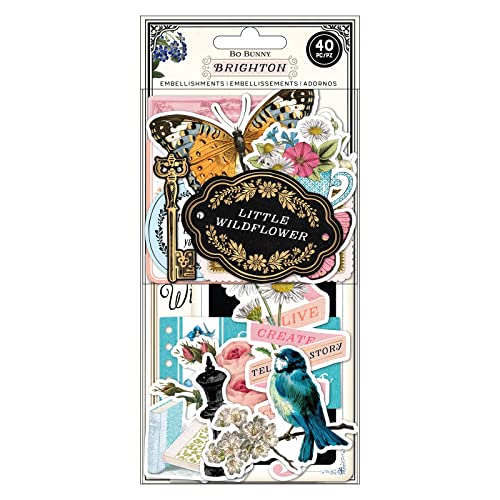 Brighton Ephemera Cardstock Die-Cuts-Icons W/Gold Foil von Bo Bunny