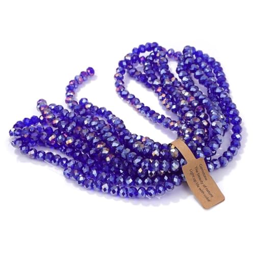BoBoBn 4 x 6 mm, 5 x 8 mm, facettierte Rondell-Perlen, lose Kristallglasperlen, transparente österreichische Glasperlen zur Schmuckherstellung, Handarbeiten(Purple) von BoBoBn