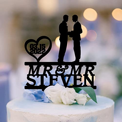 Tortenaufsatz mit zwei Männern in Anzügen, homosexuell, schwul, gleichgeschlechtlich, Mr & Mr LGBT, Hochzeitstortenaufsatz, zwei Bräutigam-Silhouette, LGBT-Kuchenaufsatz für Männer, schwarzer Tortenaufsatz mit zwei Männern in Anzügen, homosexuell, schwul, gleichgeschlechtlich, Mr & Mr LGBT, Hochzeitstortenaufsatz, zwei Bräutigam-Silhouette, LGBT-Kuchenaufsatz für Männer, schwarzer von BoTingKaiDZ