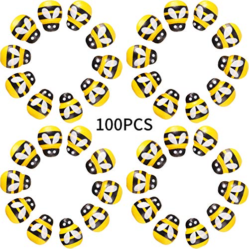 100 Stücke Kleine Holz Biene Selbstklebende Mini Biene Holz Sticker Biene für Verschönerung, Karten Herstellung, Dekoration, Gelb 100 Stücke Kleine Holz Biene Selbstklebende Mini Biene Holz Sticker Biene für Verschönerung, Karten Herstellung, Dekoration, Gelb von Boao