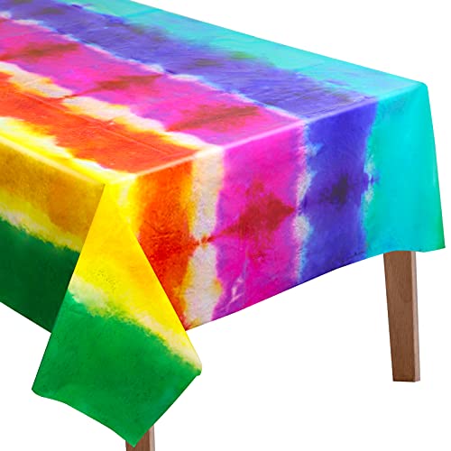 2 Stück Regenbogen-Tischdecke aus Kunststoff, Regenbogen-Thema, Tischdecke, 214 x 130 cm, Batik-Optik, rechteckige bunte Tischdecke für Küche, Familie, Esszimmer, Geburtstag, Party-Dekoration 2 Stück Regenbogen-Tischdecke aus Kunststoff, Regenbogen-Thema, Tischdecke, 214 x 130 cm, Batik-Optik, rechteckige bunte Tischdecke für Küche, Familie, Esszimmer, Geburtstag, Party-Dekoration von Boao