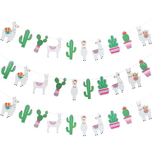 Lama Kaktus Banner Fiesta Banner Lama Girlande Lama Partyzubehör Dekorationen Kakteen Geburtstag Abschluss Mexikanische Fiesta Cinco de Mayo Hawaiianisch von Boao