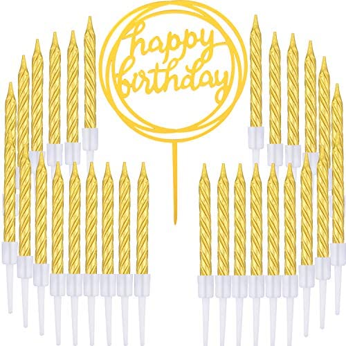 50 Stücke Gold Spiral Kuchen Kerzen und Alles Gute zum Geburtstag Kuchen Topper für Torten Dekoration Liferungen, 51 Stücke Total 50 Stücke Gold Spiral Kuchen Kerzen und Alles Gute zum Geburtstag Kuchen Topper für Torten Dekoration Liferungen, 51 Stücke Total von Boao