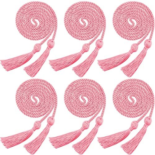6 Stück Abschlussschnüre Seil Gürtel Honor Kordeln Abschlussfeier Zeremonien Ehre Kordeln Lange Quaste für Abschlussfotos Partys Aktivitäten (Rosa) von Boao