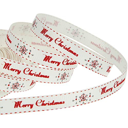65 Fuß Weihnachten Grosgrain Band Frohe Weihnachten Geschenkband zum Verpacken von DIY Weihnachten Geschenken, 10 mm Breit 65 Fuß Weihnachten Grosgrain Band Frohe Weihnachten Geschenkband zum Verpacken von DIY Weihnachten Geschenken, 10 mm Breit von Boao