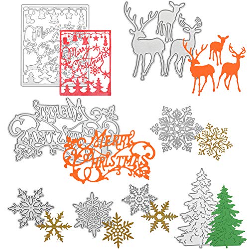 8 Stücke Weihnachtsbaum Schneeflocke Stanzformen Weihnachten Metall Schablonen für DIY Scrapbook Karte Machen Bedarf von Boao