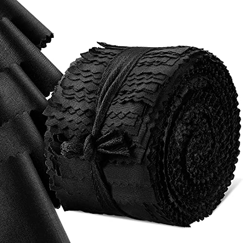 Stoffstreifen, 40 Stück, Roll-Kollektion, Gelee-Stoffstreifen, solide Quiltstoff, zum Basteln, Patchwork, Nähen, Rollen für handgefertigte Gefälligkeiten (schwarz, 6,3 x 111,8 cm) von Boao