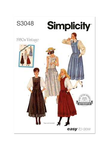 Simplicity SS3048R5 Schnittmuster-Paket für Damen im Vintage-Stil der 1980er Jahre, lockere Passform, Designcode S3048, Größen 42-44-46-48-50, mehrfarbig Simplicity SS3048R5 Schnittmuster-Paket für Damen im Vintage-Stil der 1980er Jahre, lockere Passform, Designcode S3048, Größen 42-44-46-48-50, mehrfarbig von Bobbi's Babies