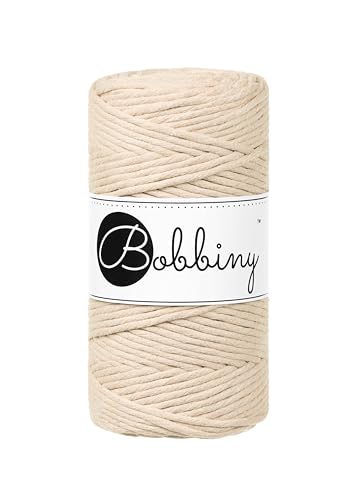 BOBBINY 3mm Makramee Garn Regular 100m weiches Baumwollgarn für DIY & Deko, Farbe:Warm Beige BOBBINY 3mm Makramee Garn Regular 100m weiches Baumwollgarn für DIY & Deko, Farbe:Warm Beige von Bobbiny
