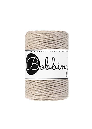 Bobbiny Baby Makramee-Schnur, einlagig, 1,5 mm, Beige, 100 m von Bobbiny