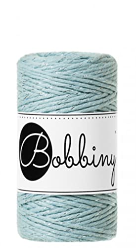 Bobbiny Baumwollkordel Silverly Misty (100 Meter 1,5mm) Textilgarn zum Flechten, Knüpfen, Schmuckband, Dekoband weich von Bobbiny