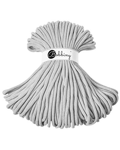 Bobbiny Jumbo 9 mm Rope-Garn 100 m Kordel (Light Grey) von Bobbiny