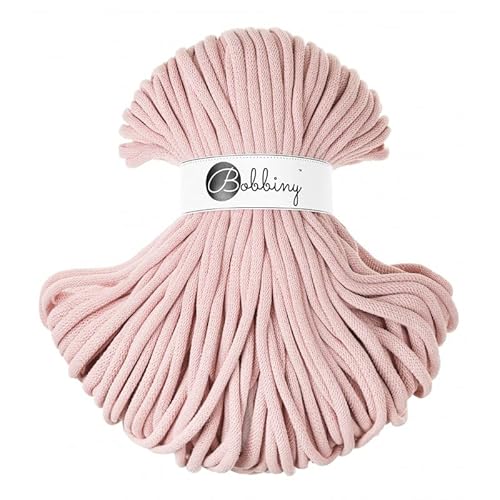 Bobbiny Jumbo 9 mm Rope-Garn 100 m Kordel (Pastel Pink) von Bobbiny