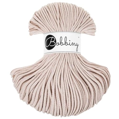 Bobbiny Geflochtene Makramee-Schnur, 3 mm, 100 m, Nude von Bobbiny