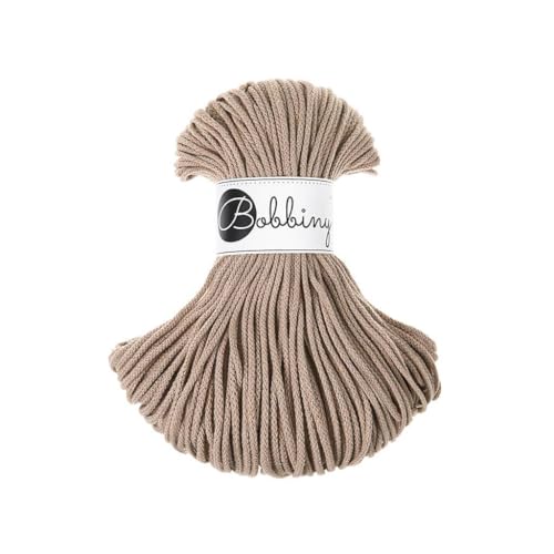 Bobbiny Junior Makramee-Schnur, geflochten, 3 mm, Sandfarben, 100 m von Bobbiny