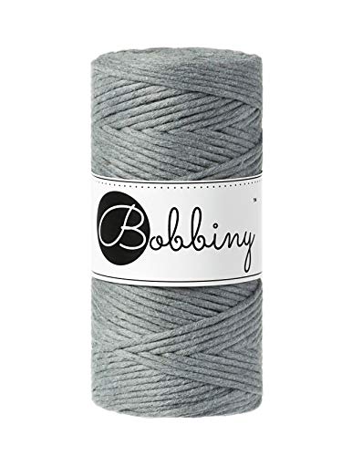 Bobbiny Macrame Cords 3 mm - 100 m - 100% Baumwolle (Steel) von Bobbiny