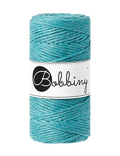 Bobbiny Makramee Kordel 3mm - 100m Wahl (Blaugrün) von Bobbiny