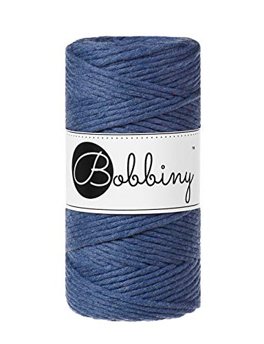 Bobbiny Makramee Kordel 3mm - 100m Wahl (Jeans) von Bobbiny
