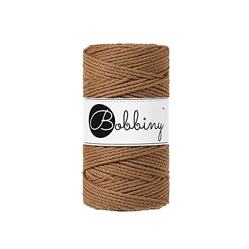 Bobbiny Makramee-Schnur, 3 mm, 3-lagig, Karamell, 100 m von Bobbiny