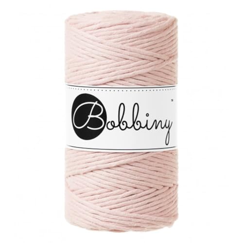 Bobbiny Makramee-Schnur, 3 mm, einlagig, 100 m, Farbe:Pastel Pink von Bobbiny