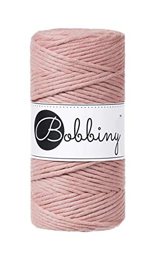 Bobbiny Reines Makramee-Seil, gekämmt, 3 mm (Blush) 100 m von Bobbiny