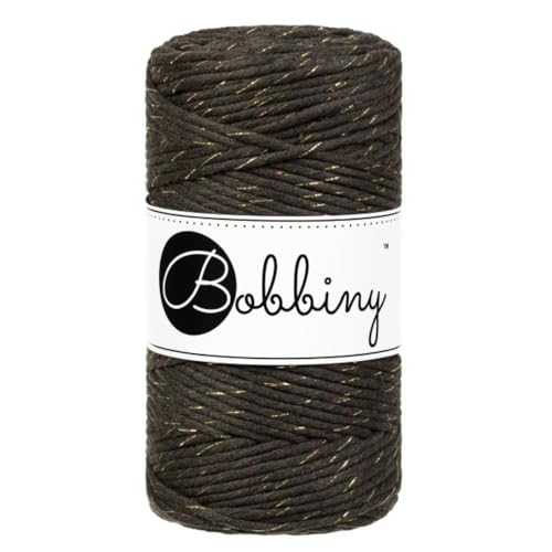 Bobbiny Makramee-Schnur, 3 mm, einlagig, 100% recycelte Baumwolle, 100 m, Farbe:Golden Espresso Bobbiny Makramee-Schnur, 3 mm, einlagig, 100% recycelte Baumwolle, 100 m, Farbe:Golden Espresso von Bobbiny