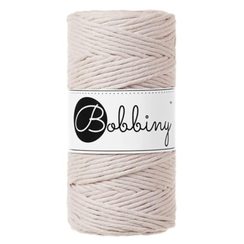 Bobbiny Makramee-Schnur, 3 mm, einlagig, 100 % recycelte Baumwolle, 100 m Bobbiny Makramee-Schnur, 3 mm, einlagig, 100 % recycelte Baumwolle, 100 m von Bobbiny