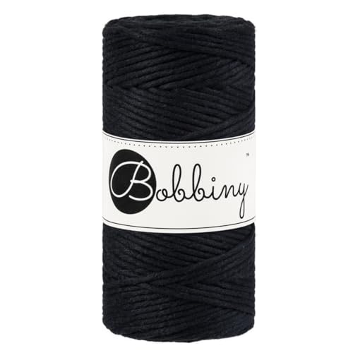 Bobbiny Makramee-Schnur, 3 mm, einlagig, Schwarz, 100 m von Bobbiny