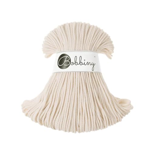 Bobbiny Makramee-Schnur, geflochten, Junior, 3 mm (Natur), 100 m von Bobbiny