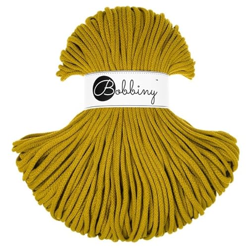 Bobbiny Makramee-Schnur, geflochten, 5 mm, 100 m, Spicy Yellow von Bobbiny