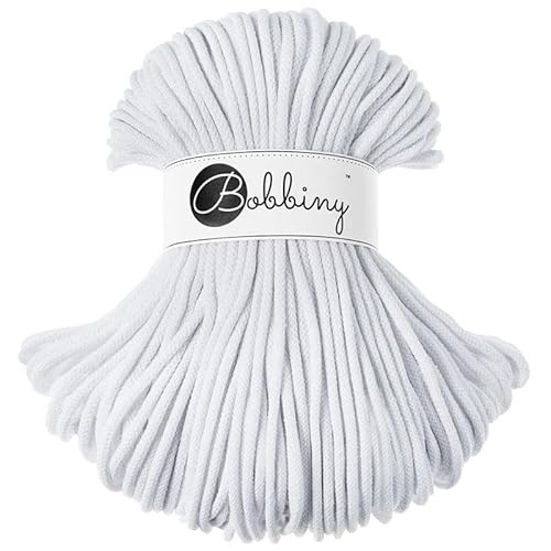 Bobbiny Makramee-Schnur, geflochten, 5 mm, 100 m, Weiß Bobbiny Makramee-Schnur, geflochten, 5 mm, 100 m, Weiß von Bobbiny