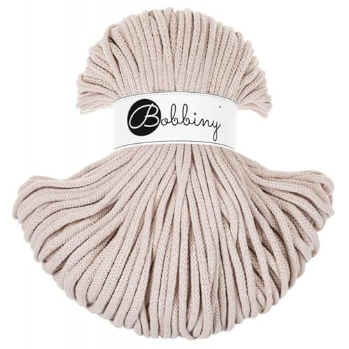 Bobbiny Makramee-Schnur, geflochten, 5 mm, 100 m, hautfarben von Bobbiny