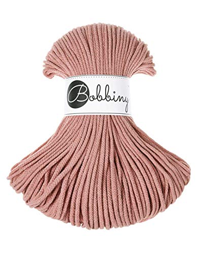 Bobbiny Geflochtenes Makramee-Seil, Junior, 3 mm (Blush) 100 m von Bobbiny