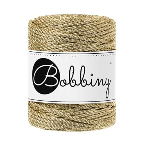Bobbiny Makramee-Seil, 3 mm, 3-lagig, Metallic, 50 m von Bobbiny
