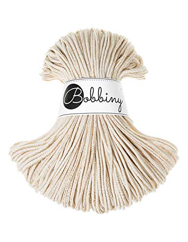 Bobbiny Makramee-Seil, 3 mm, goldfarben, 100 m von Bobbiny