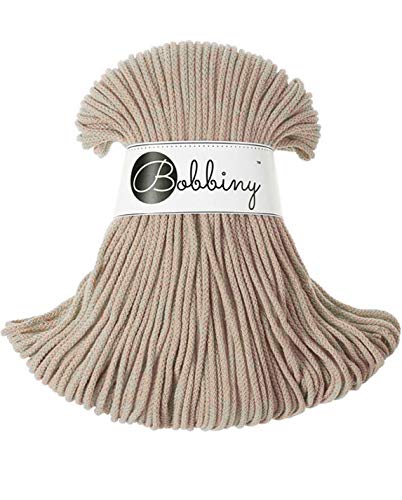 Bobbiny Makramee-Seil / Kordel, 3 mm, 100 % Baumwolle, 100 m, Beige von Bobbiny