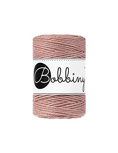 Bobbiny Oeko-Tex Premium Makramee Garn aus ökologischer Baumwolle 1,5 mm x 100 m (Blush) von Bobbiny