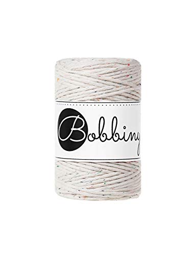 Bobbiny Oeko-Tex Premium Makramee Garn aus ökologischer Baumwolle 1,5 mm x 100 m (Rainbow Dust) von Bobbiny