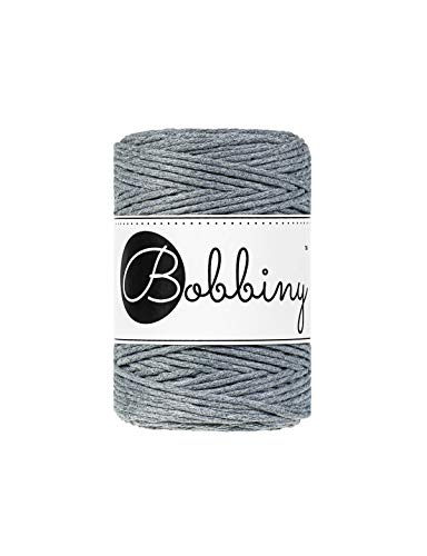 Bobbiny Oeko-Tex Premium Makramee Garn aus ökologischer Baumwolle 1,5 mm x 100 m (Raw Denim) von Bobbiny