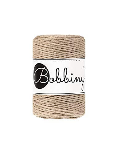 Bobbiny Oeko-Tex Premium Makramee Garn aus ökologischer Baumwolle 1,5 mm x 100 m (Sand) von Bobbiny