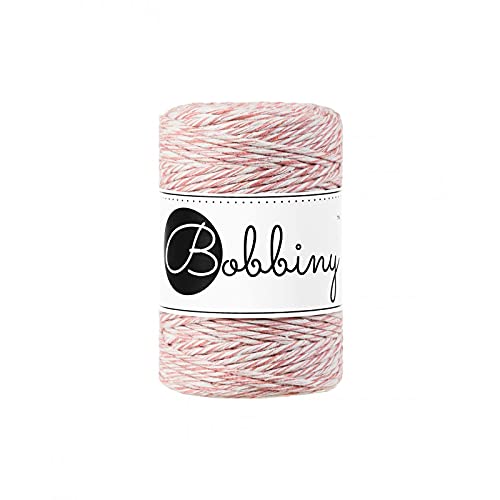 Bobbiny Oeko-Tex Premium Makramee Garn aus ökologischer Baumwolle 1,5 mm x 100 m (Strawberry) von Bobbiny