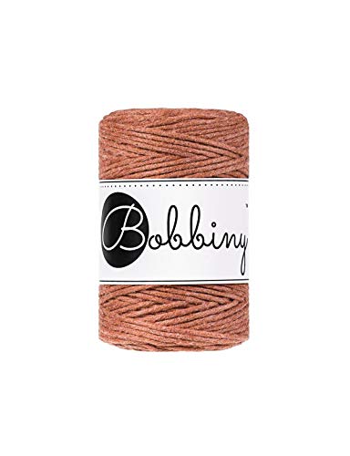 Bobbiny Oeko-Tex Premium Makramee Garn aus ökologischer Baumwolle 1,5 mm x 100 m (Terracotta) von Bobbiny