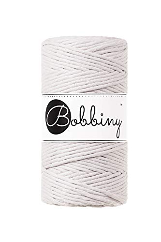 Bobbiny Oeko-Tex Premium Makramee Garn aus ökologischer Baumwolle 3 mm x 100 m (Moonlight) von Bobbiny