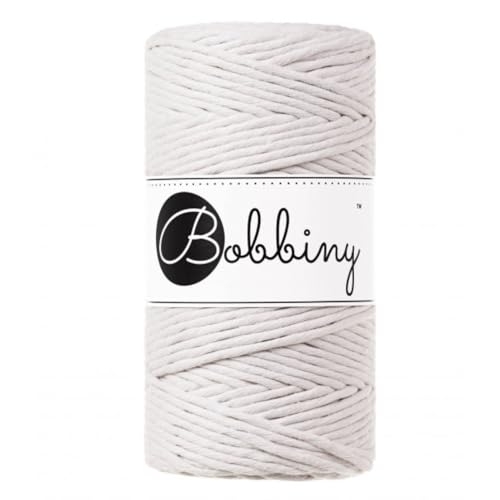 Bobbiny Oeko-Tex Premium Makramee Garn aus ökologischer Baumwolle 3 mm x 100 m (Moonlight) von Bobbiny
