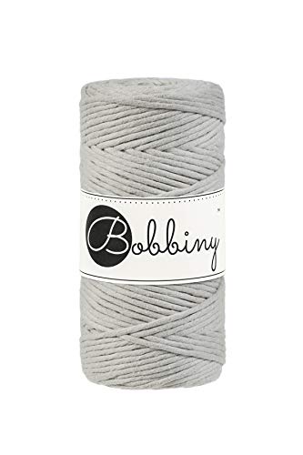 Bobbiny Oeko-Tex Premium Makramee Garn aus ökologischer Baumwolle in Beige 3 mm x 100 m von Bobbiny