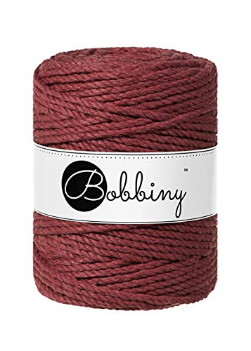 Bobbiny Oeko-Tex Premium Makramee Garn aus ökologischer Baumwolle in Wild Rose 5 mm x 100 m von Bobbiny