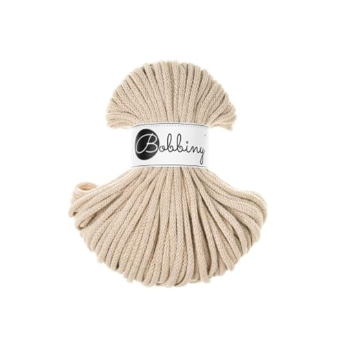 Bobbiny Premium Baumwoll-Flechtschnur - 5mm x 50m - Vielseitige Makramee-Kordel für Stricken, Weben, DIY-Basteln und Heimdekoration - Hochwertige Bunte Bastelschnur Flechtkordel - Warm Beige Bobbiny Premium Baumwoll-Flechtschnur - 5mm x 50m - Vielseitige Makramee-Kordel für Stricken, Weben, DIY-Basteln und Heimdekoration - Hochwertige Bunte Bastelschnur Flechtkordel - Warm Beige von Bobbiny