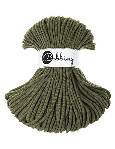 Bobbiny Premium Cords 5 mm - Rope-Garn 100 m 100% Baumwolle (Avocado) von Bobbiny